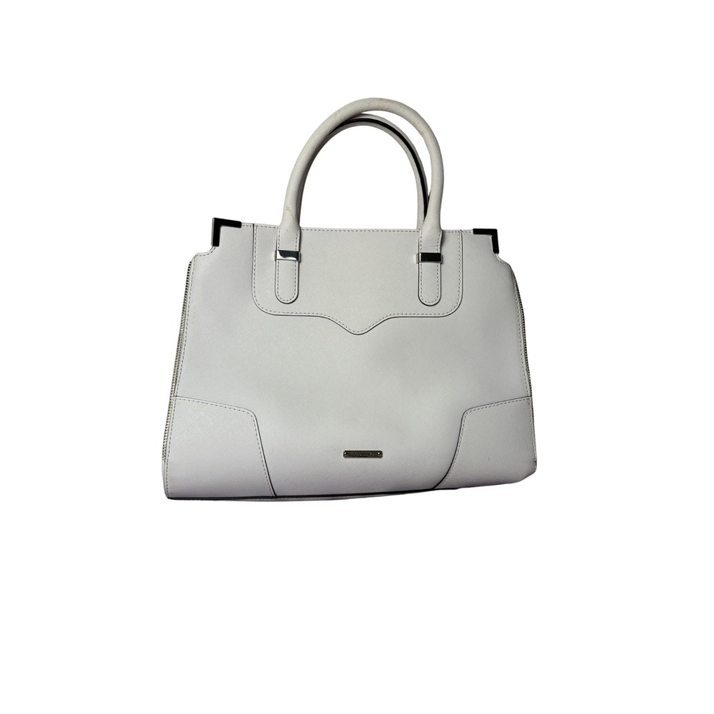 READ Rebecca Minkoff MAB Tote White Saffiano Leather Satchel Crossbody Bag